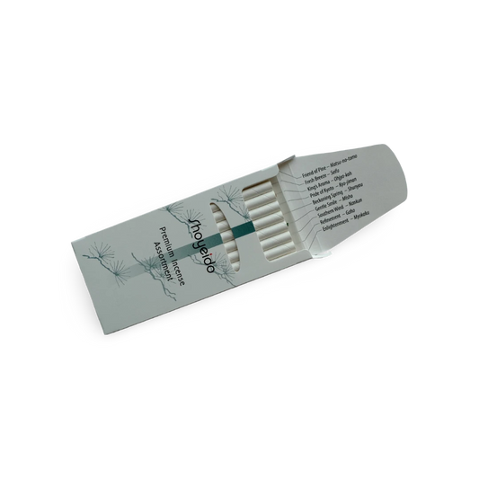 Shoyeido Incense Sticks in a paper box on a transparent background