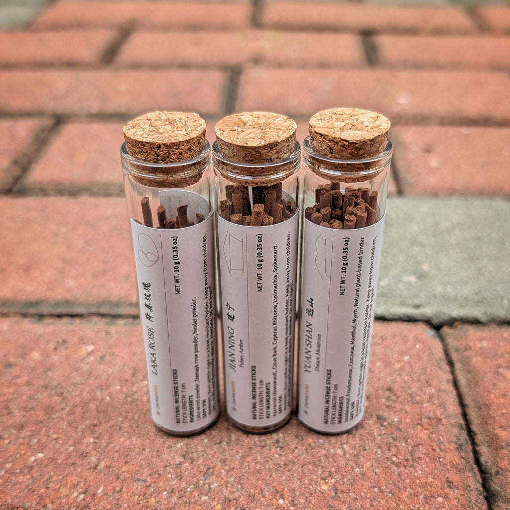 DARABARA Chinese incense glass tubes for Laka Rose, Jian Ning and Yuan Shan