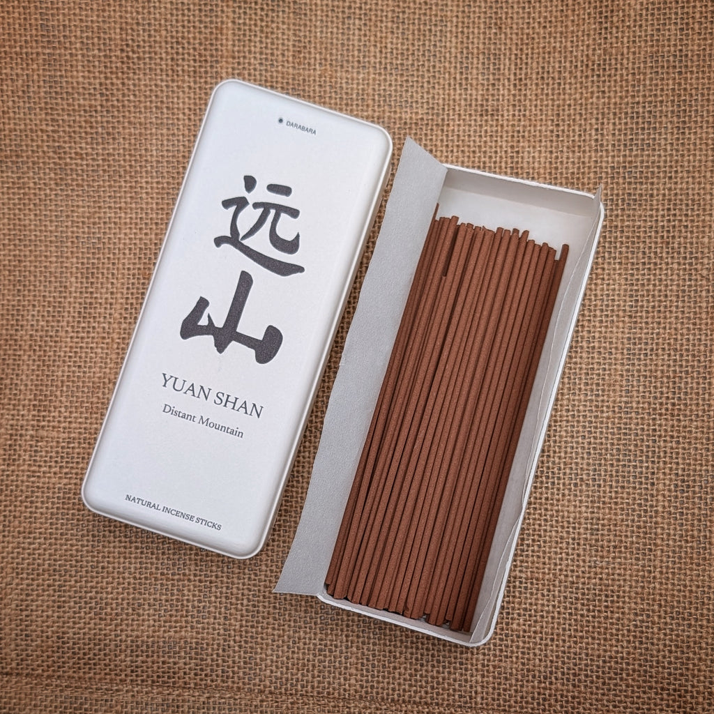 Open DARABARA Yuan Shan incense box with 14 cm natural incense sticks