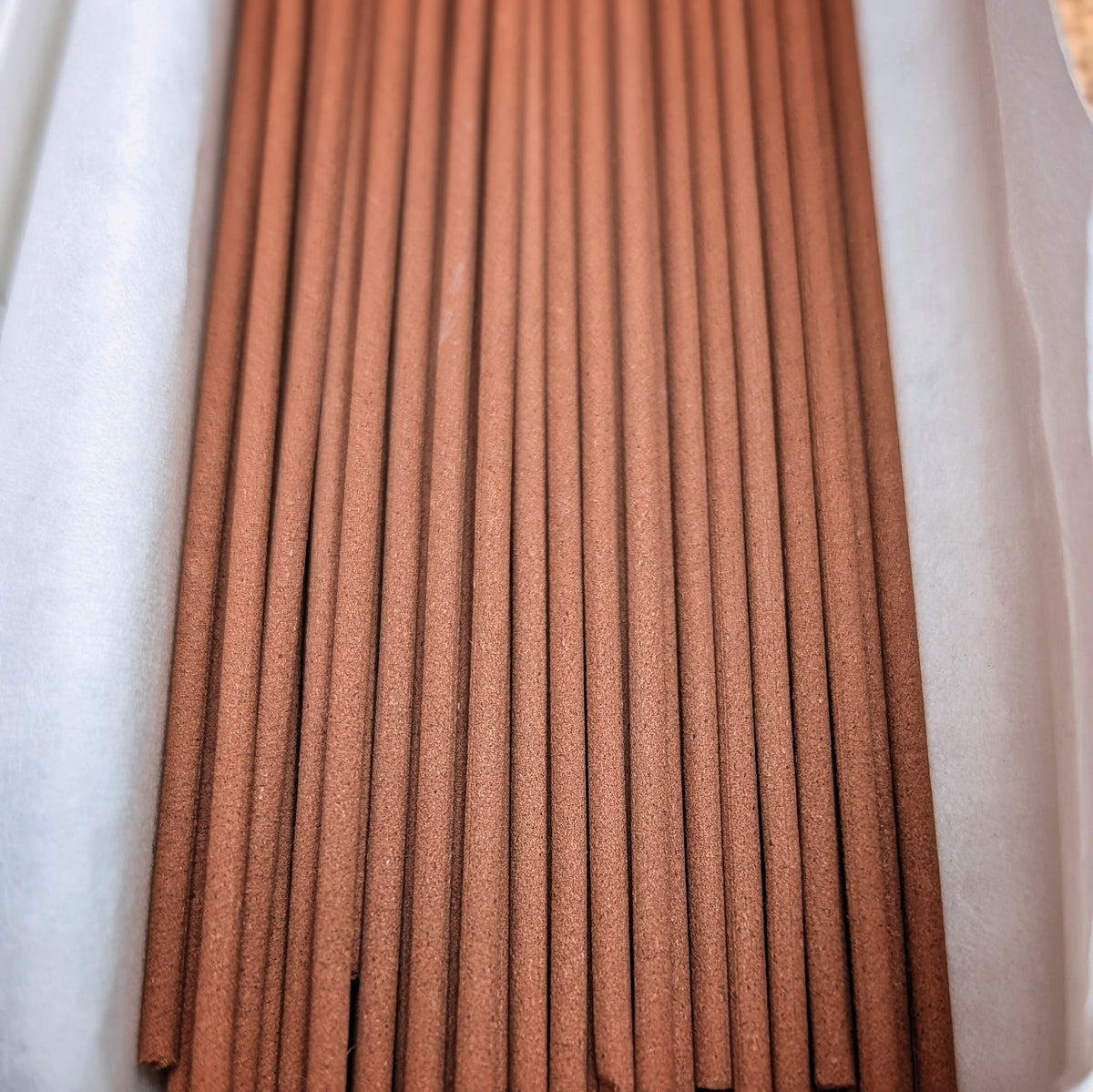 Close view of Yuan Shan natural incense sticks in the box