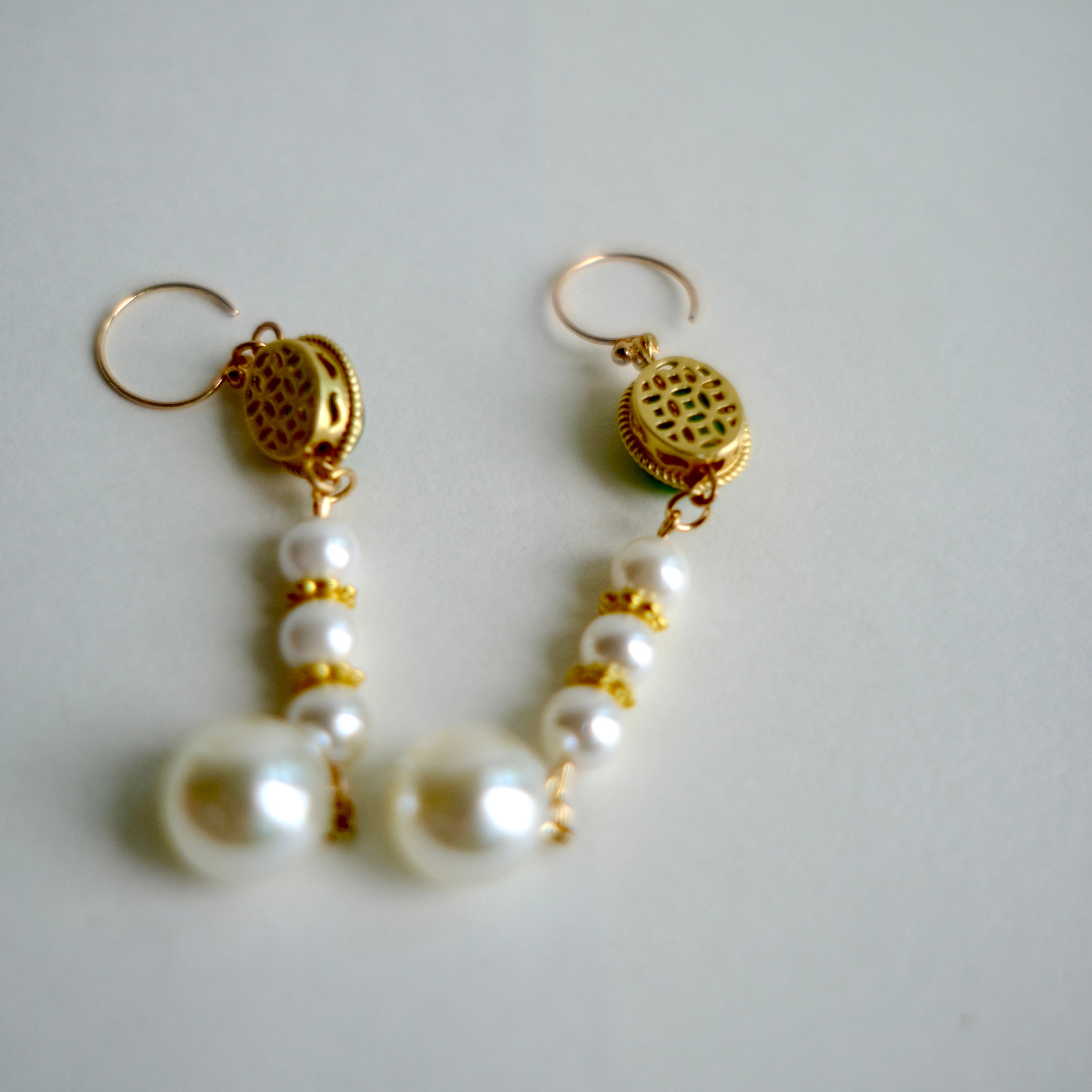 [Golden dew] 韓国☆18K Gold☆Poetic Pearl Earrings Dew Collection 9.0-10.0 mm Tahitian Baroque Pearl Earrings