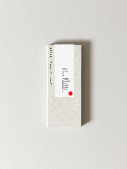 #5 Smoky Comfort, WASHI INCENSE | 和紙のお香
