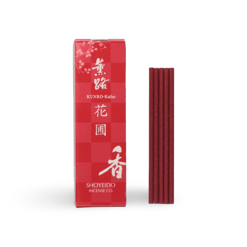 Shoyeido Kunro Kaho Flower Garden Japanese incense, 20-stick box with red incense sticks