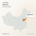 Map of China including Taiwan with Shandong highlighted as the origin of DARABARA Laka Rose incense