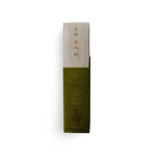 Green and beige incense product packaging with text on a white background