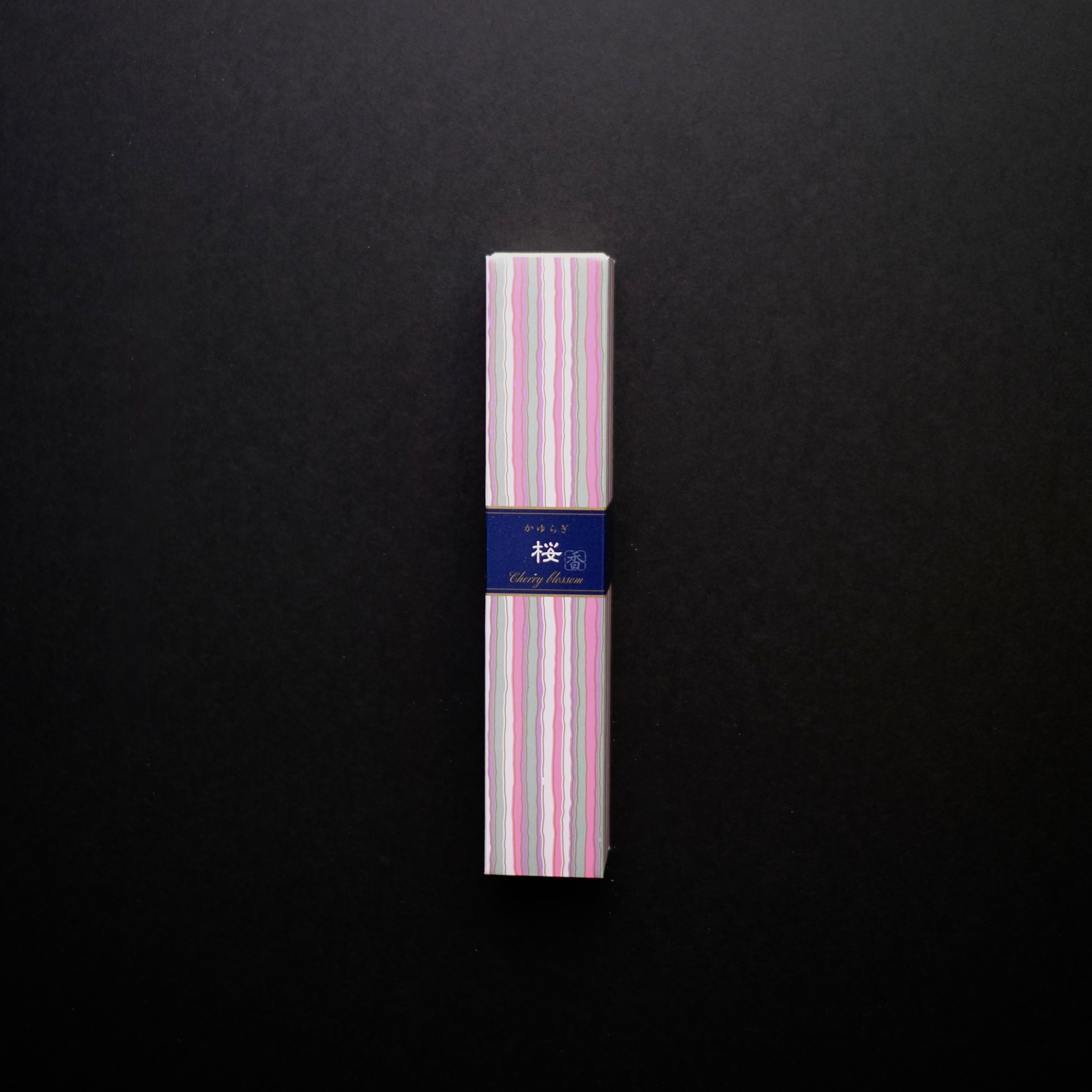 A front shot of KAYURAGI - Cherry Blossom 40 sticks,black glossy background, square crop