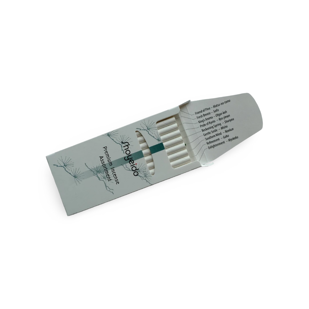 Shoyeido Incense Sticks in a paper box on a transparent background