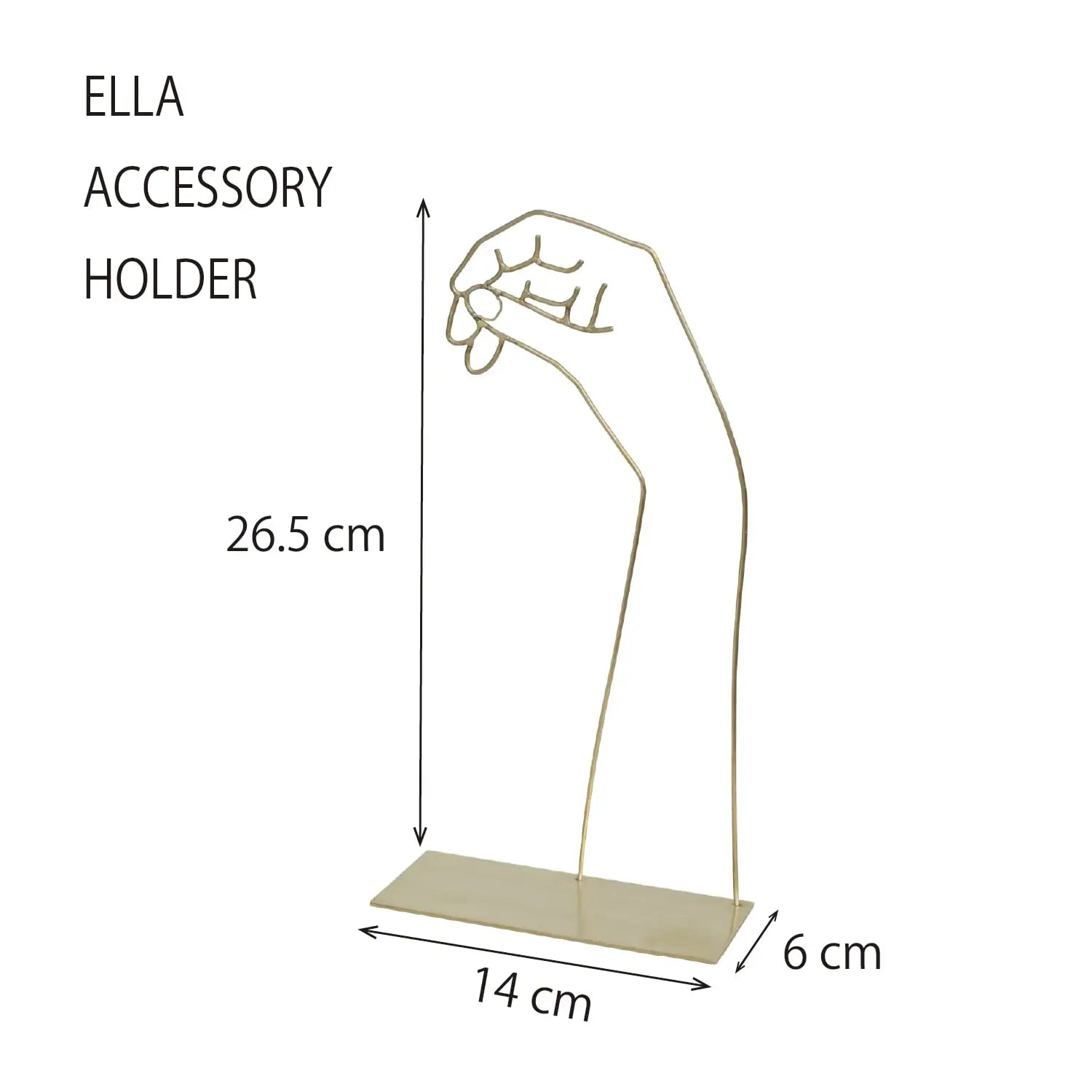 ELLA – Brass Hand Silhouette Accessory Stand (Tall)