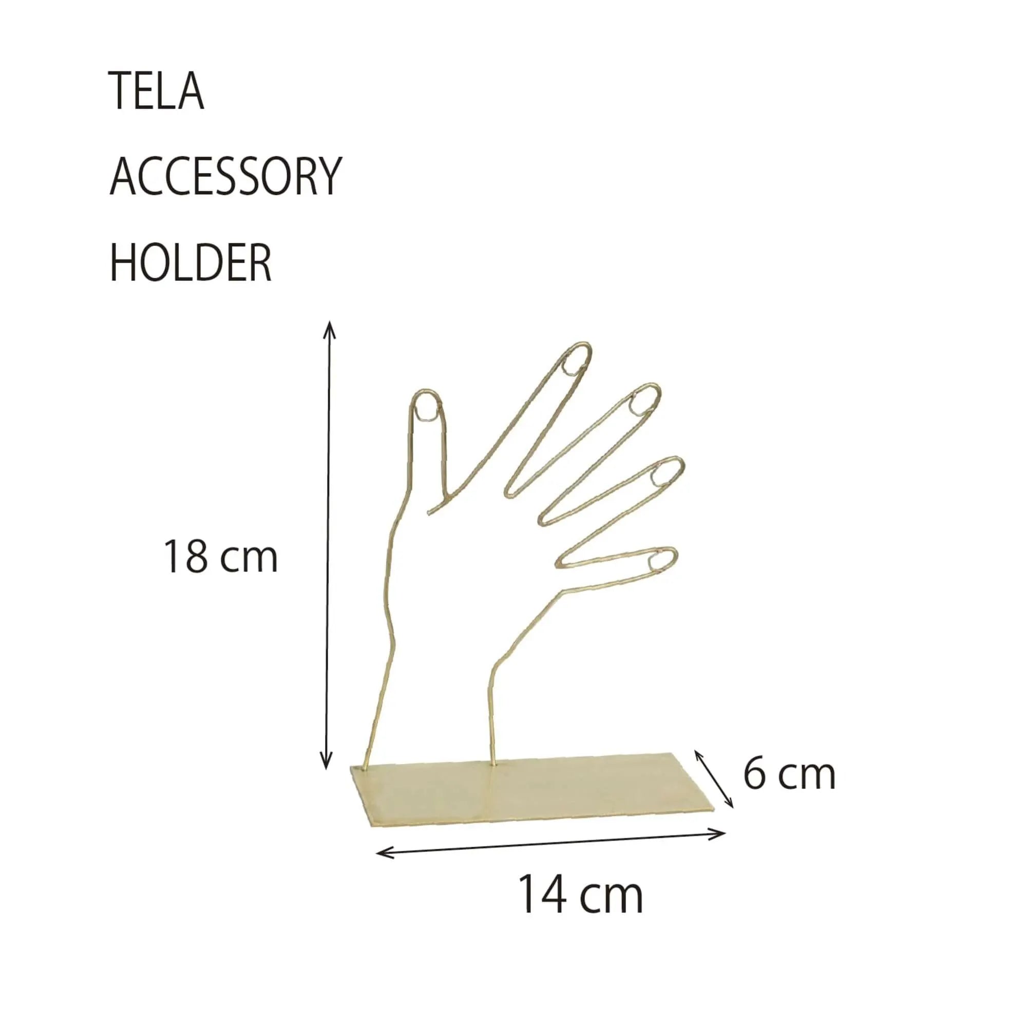 TELA – Brass Hand Silhouette Accessory Stand (Short)