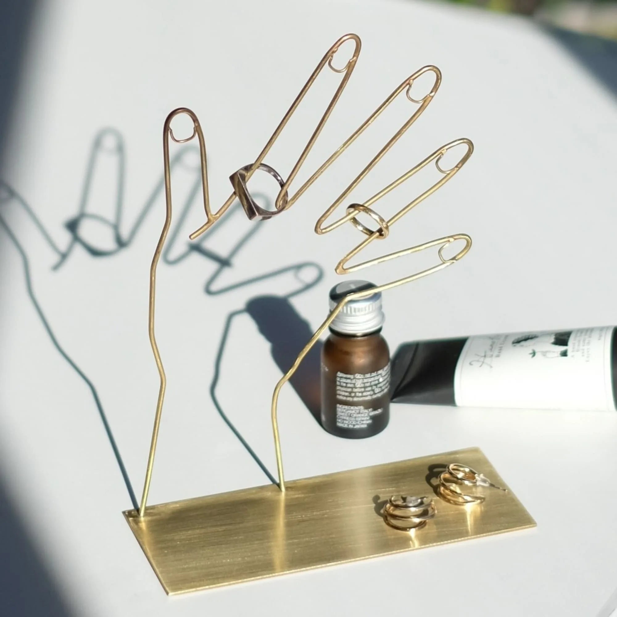 TELA – Brass Hand Silhouette Accessory Stand (Short)