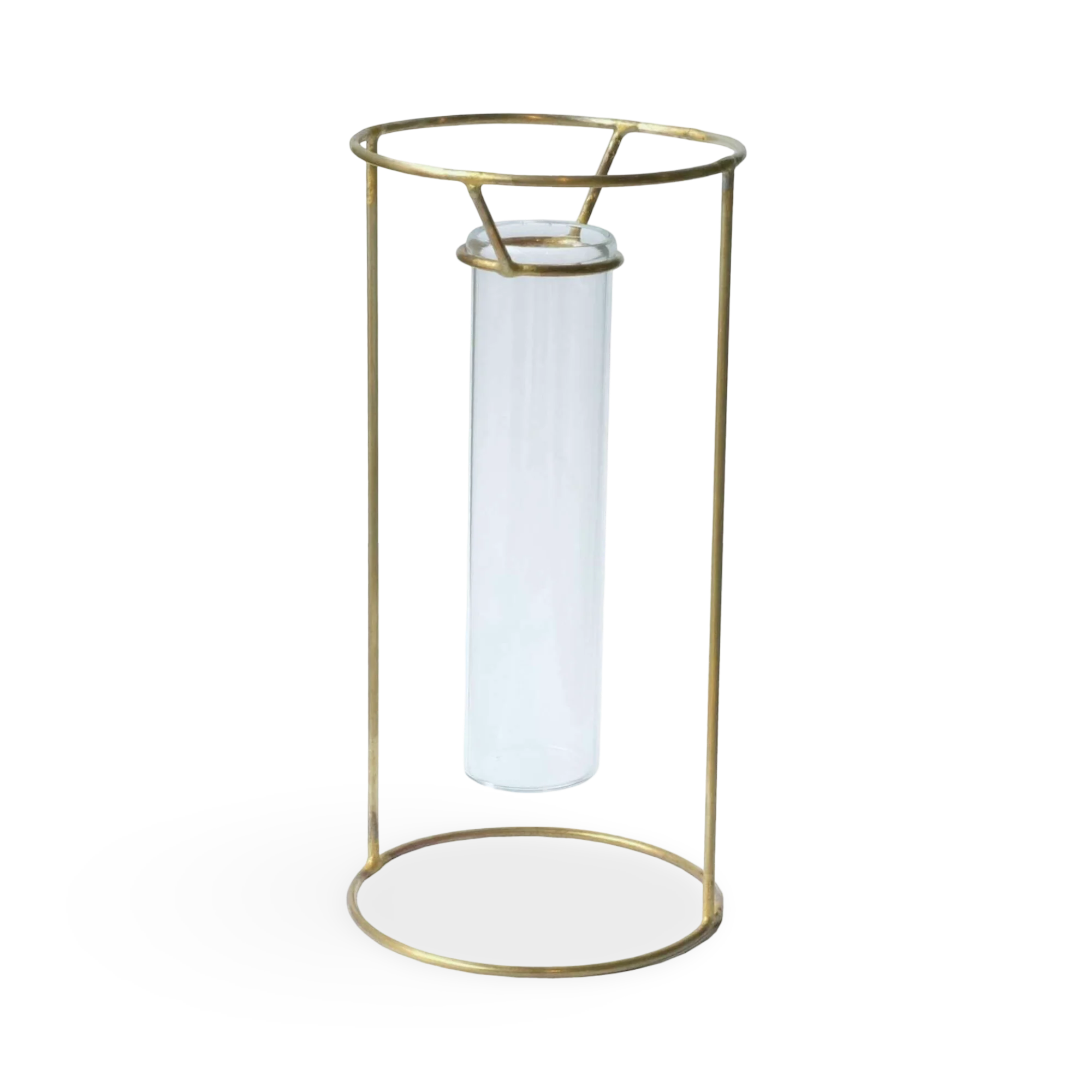 PIKE Stand – Round Brass Wire Flower Vase (Tabletop)