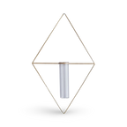 PIKE Wall – Diamond Brass Wire Flower Vase (Hanging)