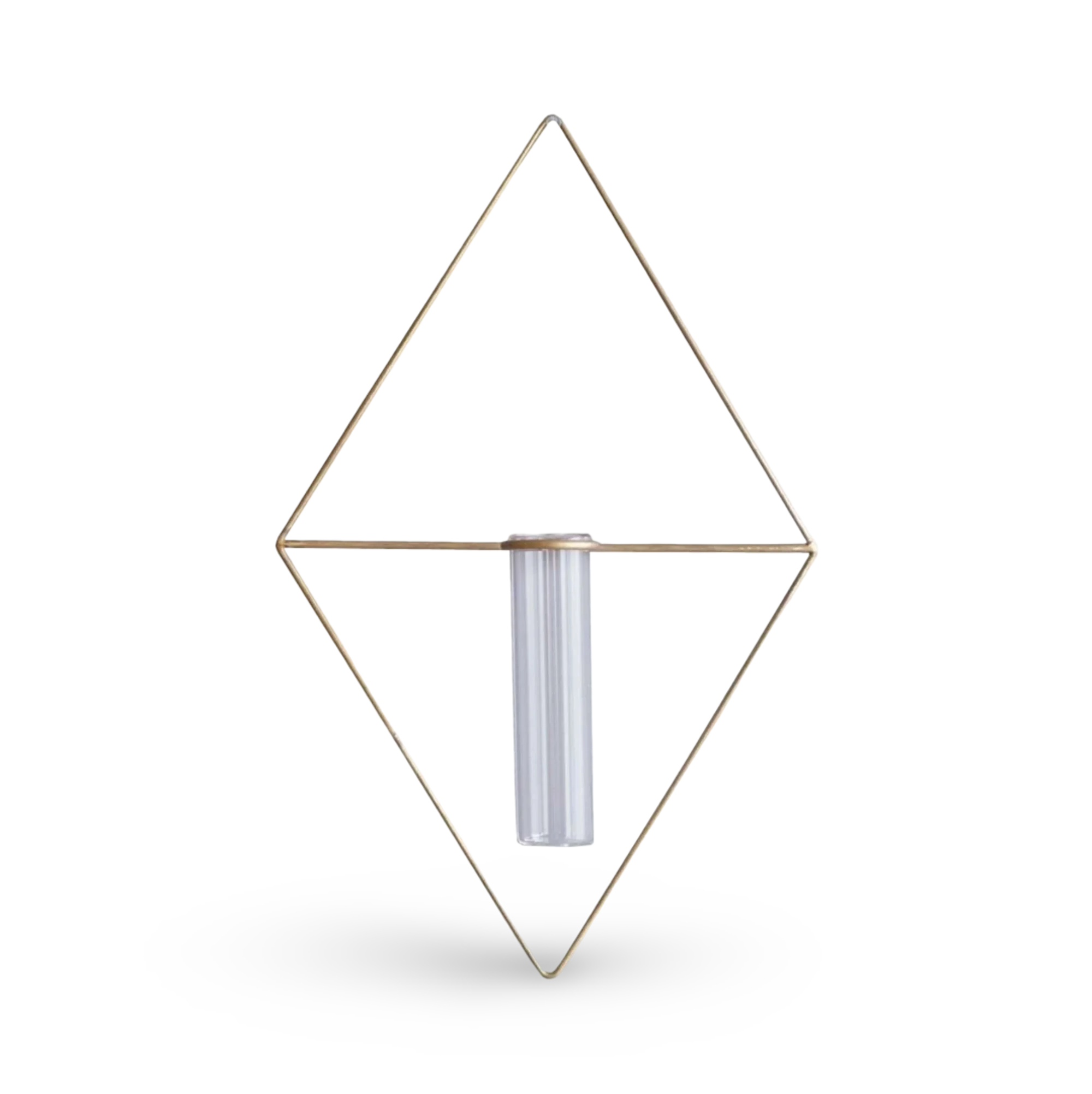 PIKE Wall – Diamond Brass Wire Flower Vase (Hanging)