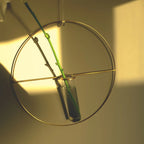 PIKE Wall – Round Brass Wire Flower Vase (Hanging)