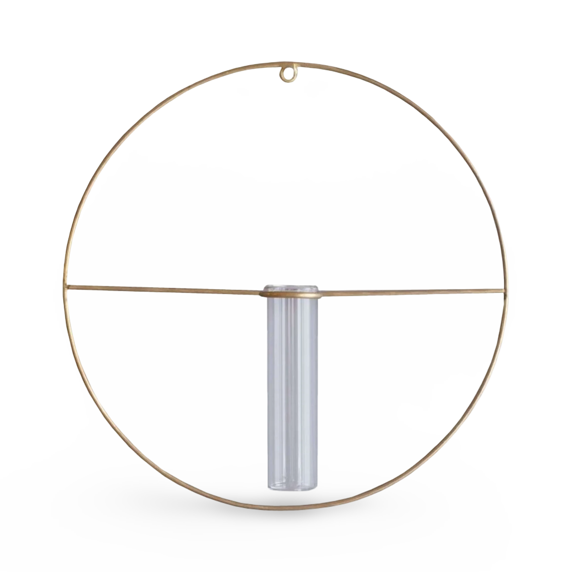 PIKE Wall – Round Brass Wire Flower Vase (Hanging)